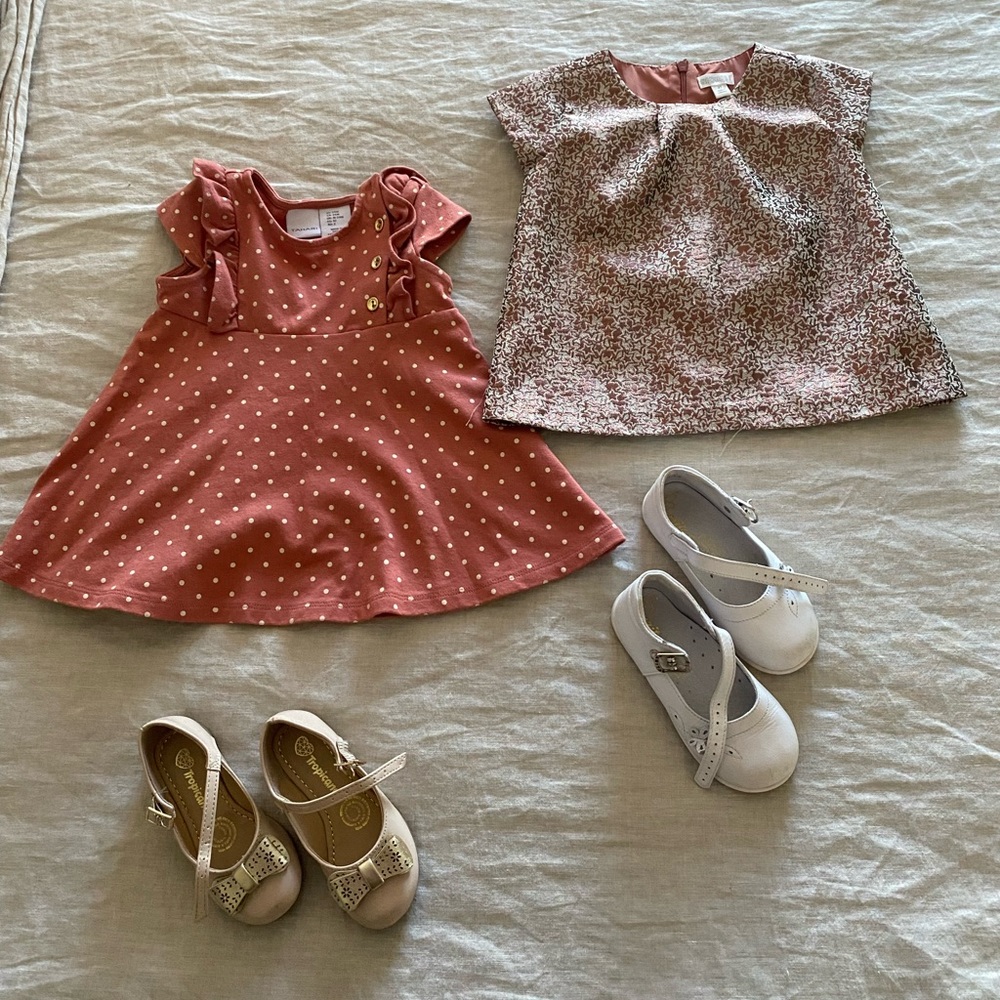 Bundle of girls clothes and shoes 2T